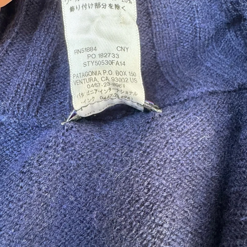 Patagonia Lambswool Blend Long Button Up Sweater Coat Womens Size Medium